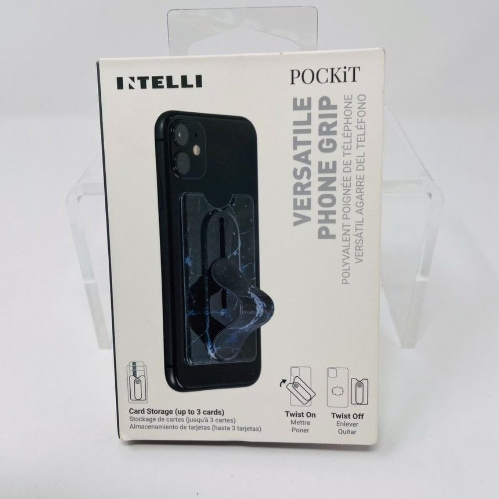 intelliArmor POCKiT Black Grip Stand, The Most Versatile Phone Grip IT-PCKT-MB